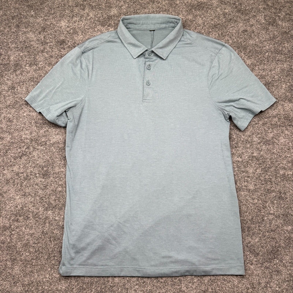 Lululemon Evolution Polo Shirt Mens Small Blue Performance Lightweight Pique